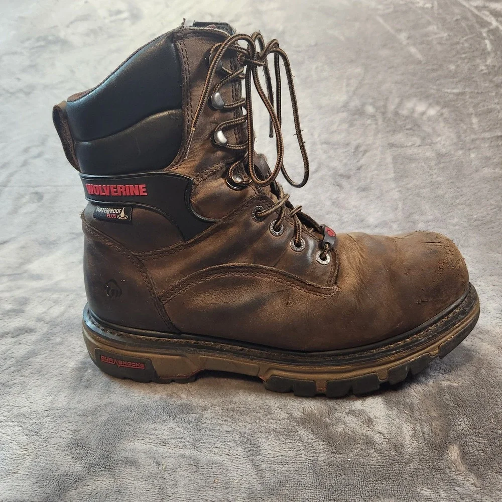 Wolverine Boots Mens 10.5 Brown Leather DuraShocks 8